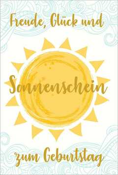 Faltkarte "Sonnenschein" - Geburtstag