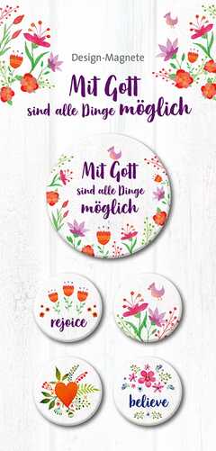 Mit Gott sind alle Dinge möglich - 5-er-Magnet-Set Mit Gott sind alle Dinge möglich - 5-er-Magnet-Set