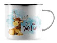 Emaille-Becher "Gott hat dich lieb" Emaille-Becher "Gott hat dich lieb"