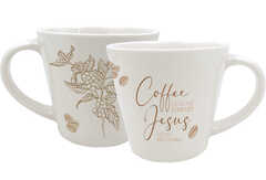 Tasse "Coffee gets me started Jesus keeps me going"
