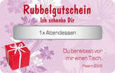 Rubbelgutschein - "Abendessen" Rubbelgutschein - "Abendessen"