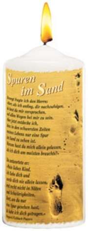 Foto-Kerze "Spuren im Sand" - Small