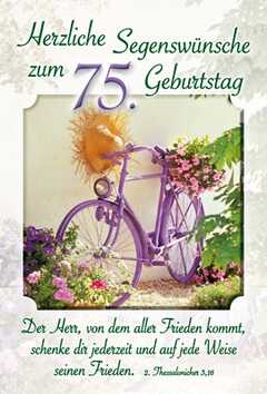 Faltkarte "Herzliche Segenswünsche zum 75. Geburtstag" - Geburtstag