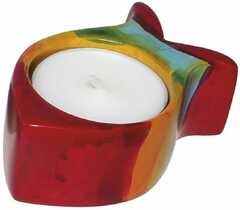 Teelichthalter aus Speckstein "Ichthys" - rot