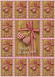 Aufkleber-Gruß-Karten: Mensch, ich mag dich - 4 Stück Aufkleber-Gruß-Karten: Mensch, ich mag dich - 4 Stück